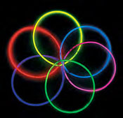 glow necklaces, bracelets, sticks